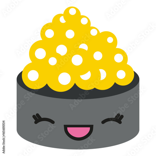 Kawaii face whitefish caviar sushi