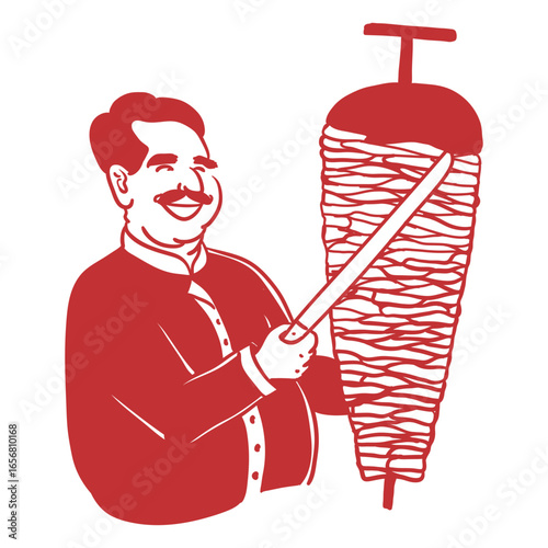 Kebab man food people