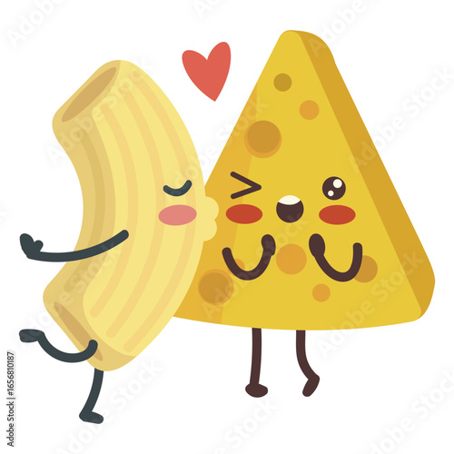 Kissing mac cheese love