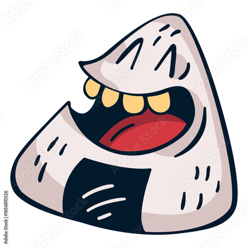 Laughing sushi rice food character cartoon