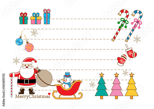 クリスマス■サンタクロースとクリスマス素材の便箋