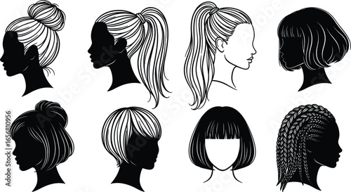 Girl or woman heir style silhouette