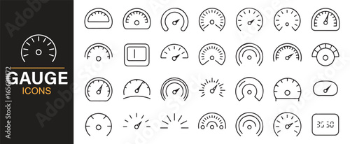 Industrial and engineering gauge icons for system monitoring