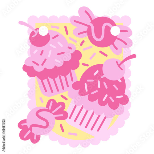 Pink and yellow cupcakes