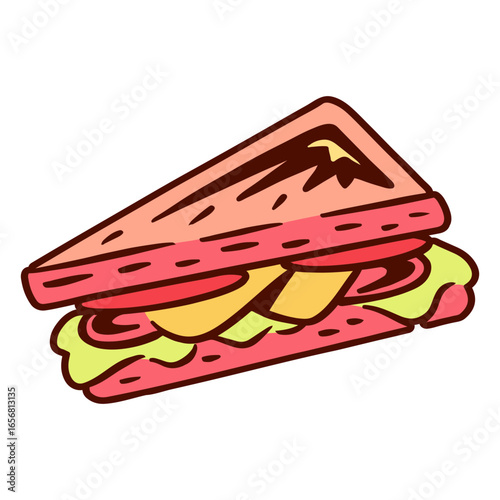 Sandwich color stroke food