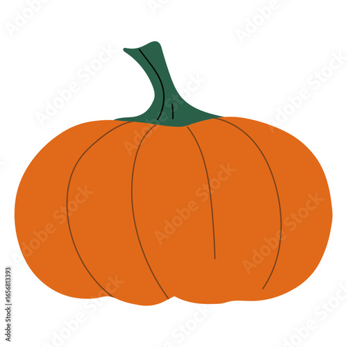 Simple orange pumpkin flat