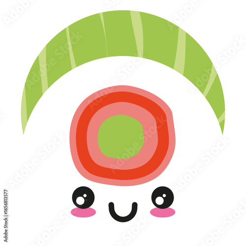 Smile kawaii face sushi icon