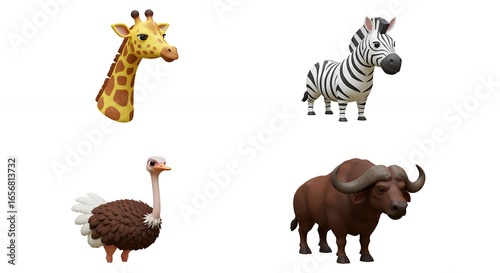 Cartoon african animals illustration