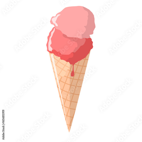 Strawberry cone illustration