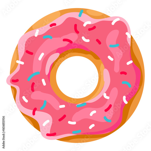 Strawberry doughnut with sprinkles