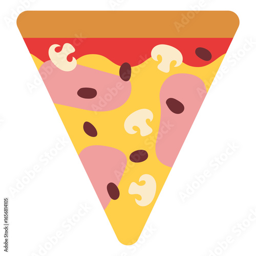Stylized pizza slice graphic design for apparel