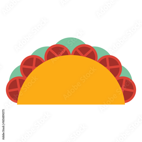 Taco tomato slice lettuce flat