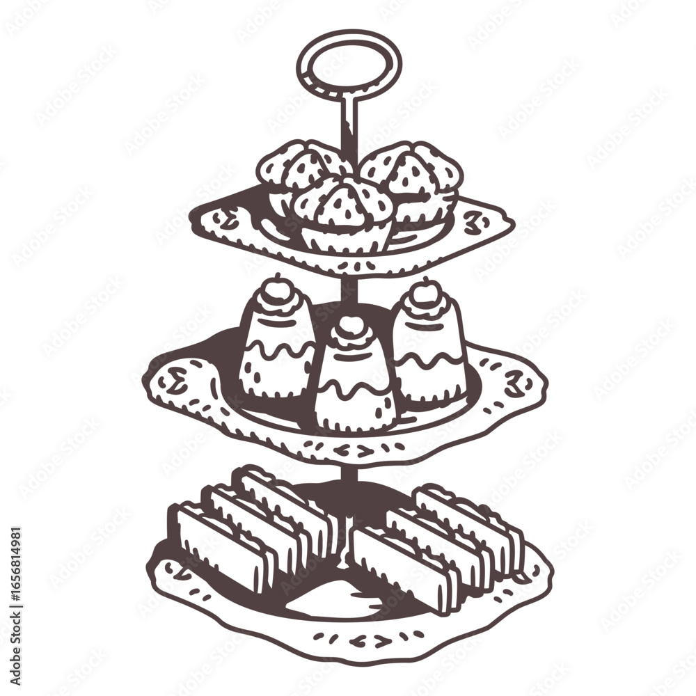 Fototapeta premium Vintage cake stand stroke image