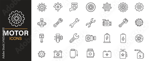 Motor icons for automotive, engine, and machinery projects