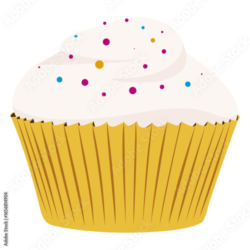 Vanilla cupcake illustration