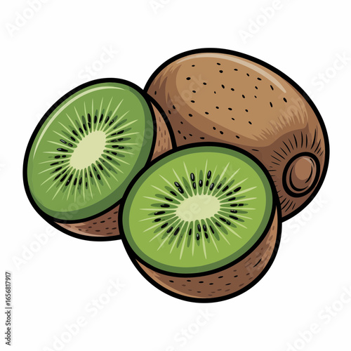 kiwi fruit on a white background