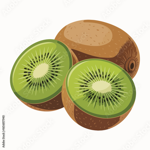 kiwi fruit isolated on white background