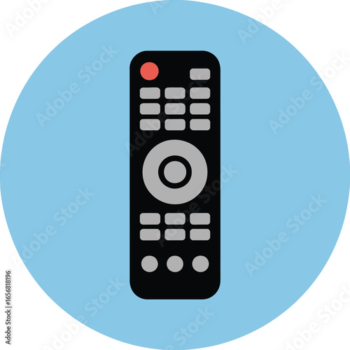 TV remote control icon for television media and channel selection.