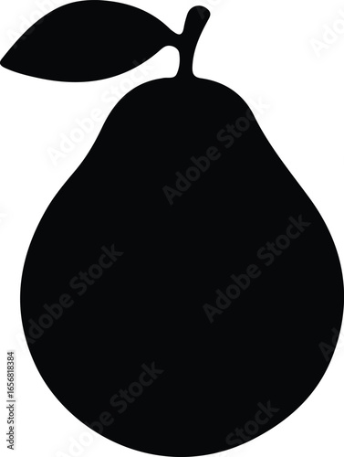 Vector Illustrator pear fruit food healthy single black simple Silhouette