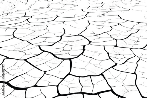 White cracked earth texture background from land drought.