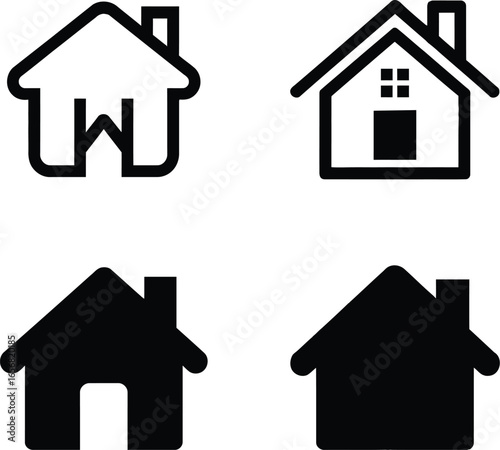 House and home vector icon set for real estate website and app.