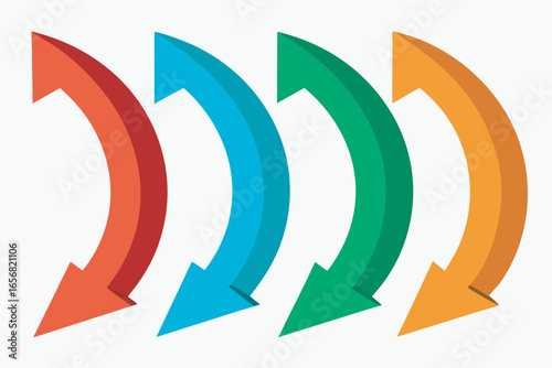 Abstract digital illustration of four curved downward flowing lines
