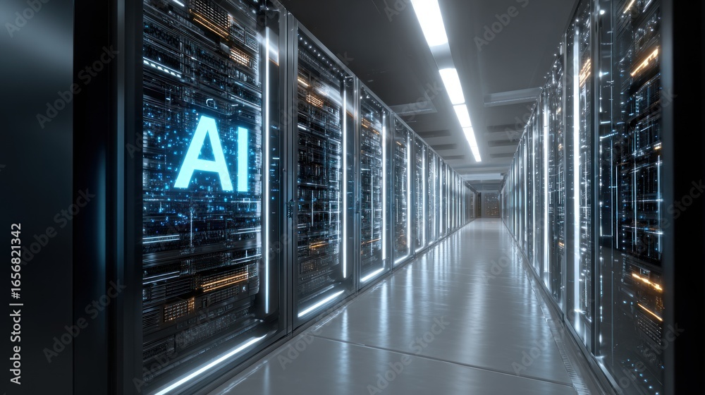 Fototapeta premium Server room with AI