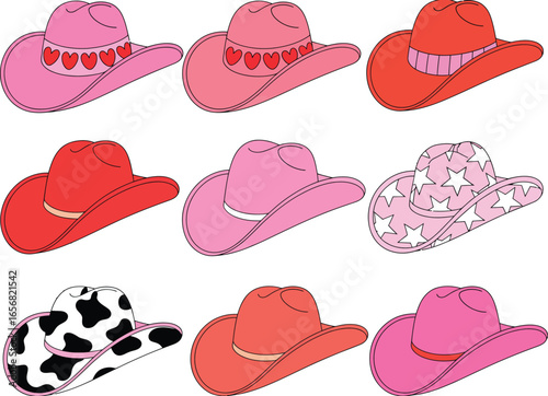 Chic Cowgirl Hats A Stylish Collection of Pink and Red Western Headwear