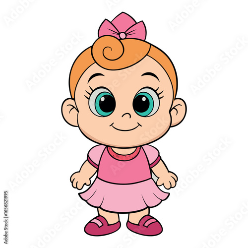 Cartoon cute baby girl 