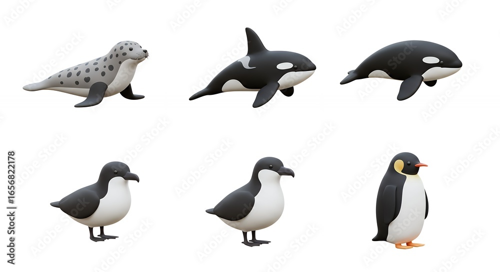 Naklejka premium Various cartoon animals