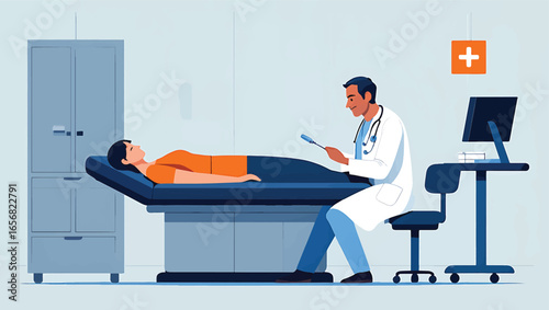 Doctor Examining Patient in a Medical Office Healthcare and Professional Checkup