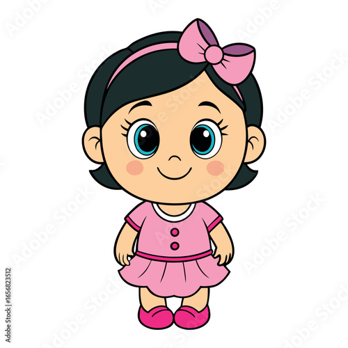 Cartoon cute baby girl 
