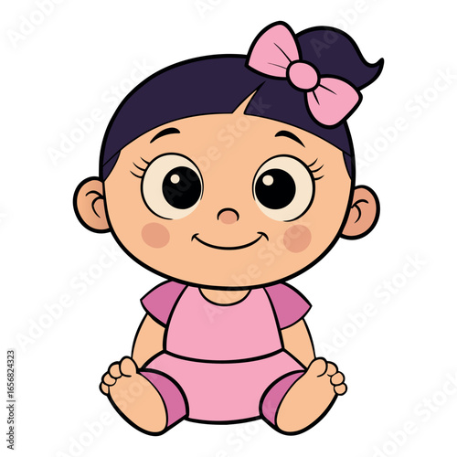 Cartoon cute baby girl 