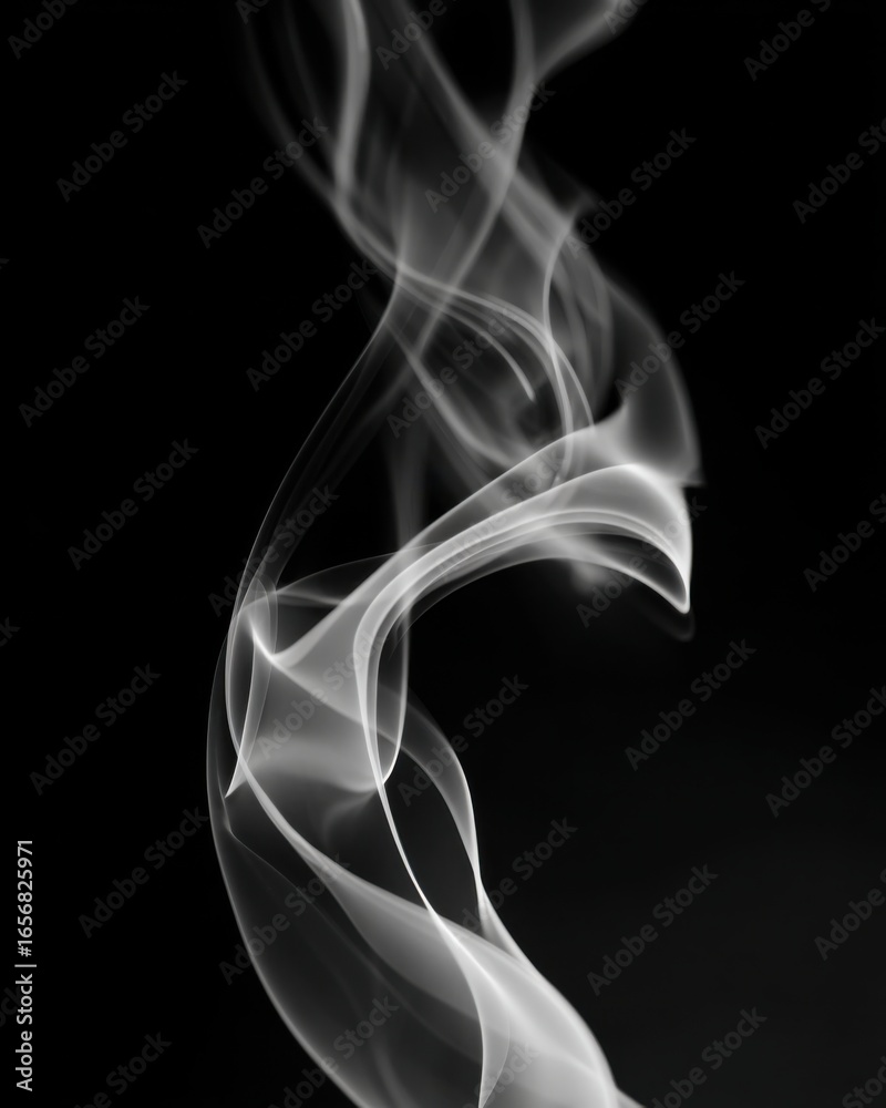 Naklejka premium white smoke swirls dark background