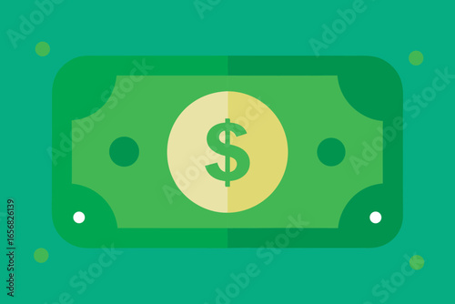 Stylized illustration of a us dollar bill with abstract elements