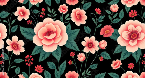 decorative flowers, garden pattern, spring floral design, flower motif, seamless blossom pattern, continuous floral design, flower print, flower illustration pattern, floral textile design, floral vec