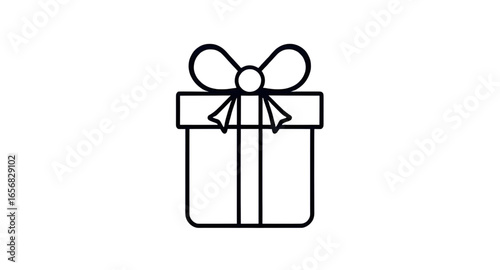 gift, box, icon, vector, present, illustration, surprise, celebration, birthday, christmas, new year, holiday, wrapped, ribbon, bow, decorative, symbol, design, flat, minimal, graphic, packaging, rewa