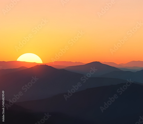 sunset hill landscape art, red sky over mountains, sunset nature painting, vibrant mountain sunset, sunset horizon art, mountain sundown art, sunset with pine trees, mountain glow sunset, pastel sunse
