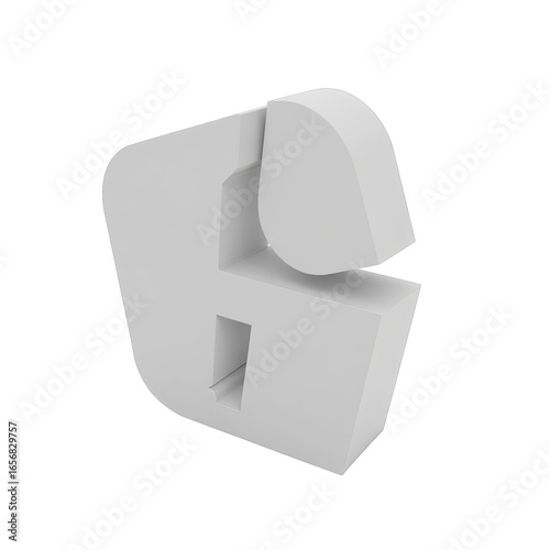 Three-dimensional number six design.