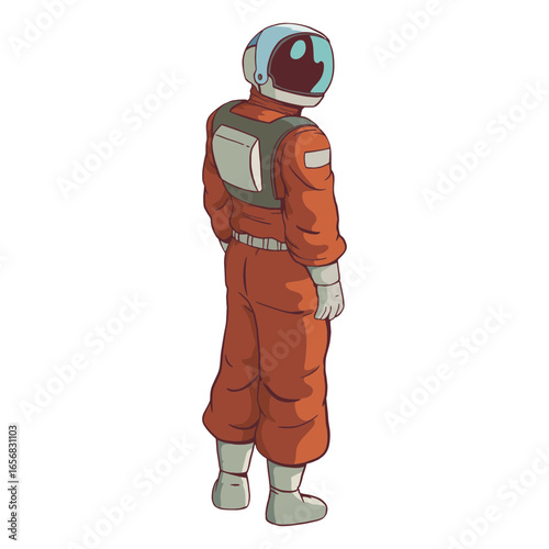 Looking side astronaut colored
