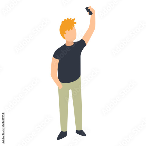 Man taking selfie illustration