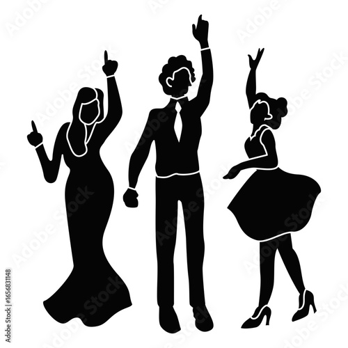 People dancing prom party cut out