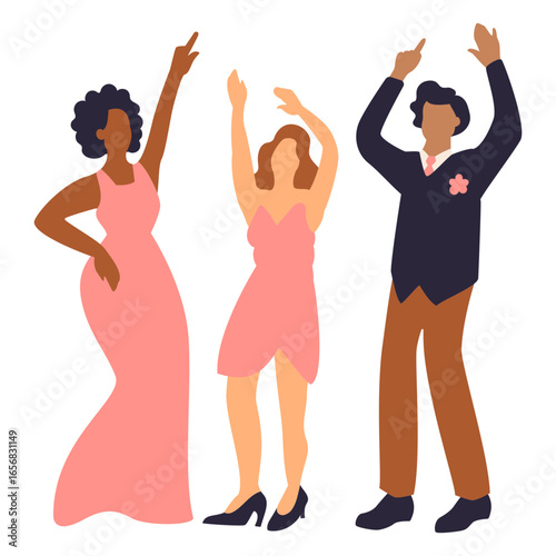 People in prom party