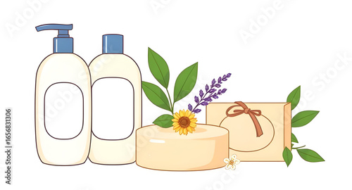 body care products cartoon, skincare cartoon, beauty products cartoon, cartoon cosmetics, cartoon lotion bottle, cream tube cartoon, shampoo bottle cartoon, conditioner cartoon, soap bar cartoon, show