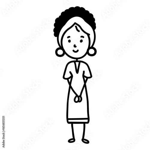Woman stick figure happy