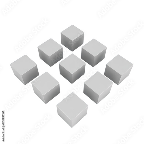 Geometric pattern of multiple light gray cubes.