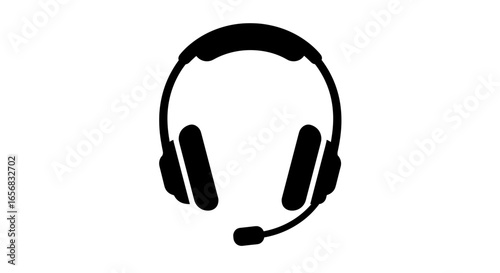 Illustration of a headset with microphone used for communication and listening purposes displayed clearly