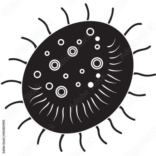 Scientific illustration of enterococcus faecalis bacteria in vibrant colors