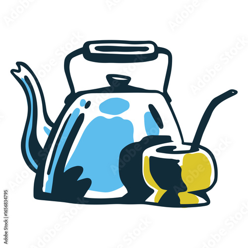 Argentinian mate drink traditional icon