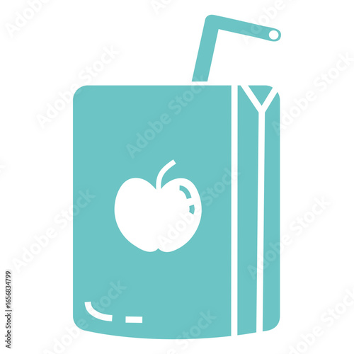 Apple juice with straw cut out